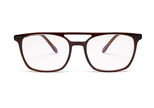 Brown MOD Aviator Style Acetate Eyeglasses Frames for Men