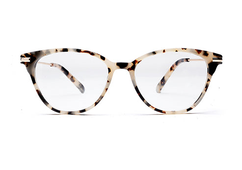 Snow Leopard Cateyes Full Rim Acetate Metal Frame for Women