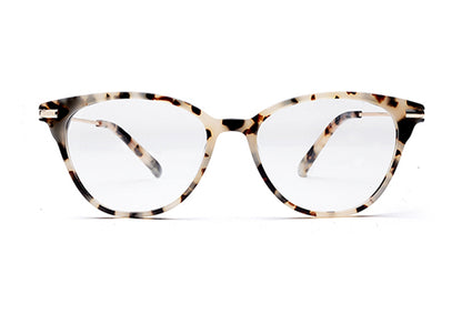 Snow Leopard Cateyes Full Rim Acetate Metal Frame for Women