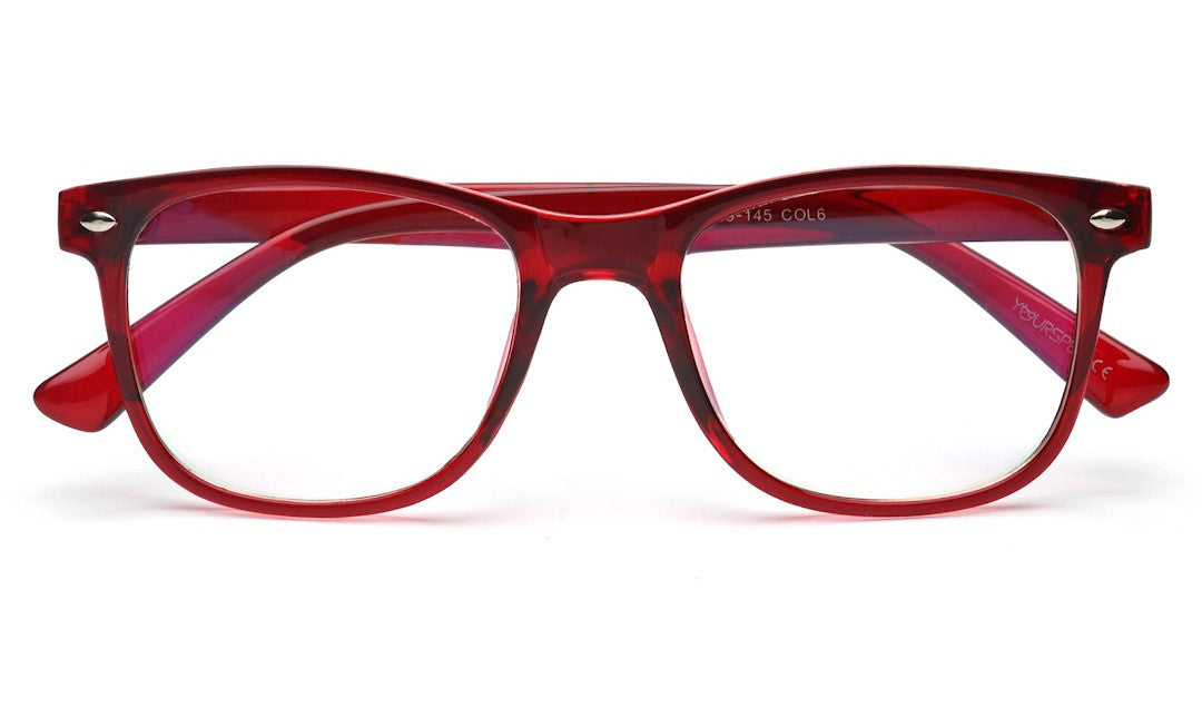 Cool Burgundy Square Spectacles