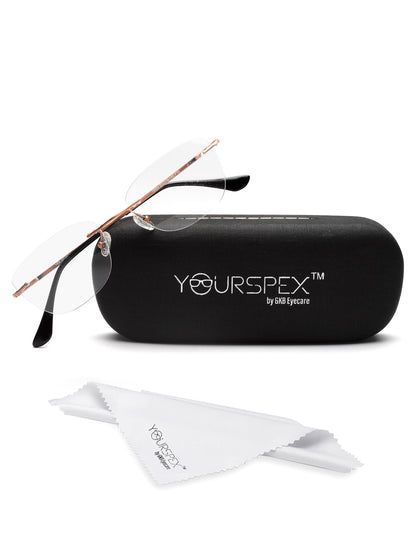 Rimless Golden Square Spectacles Frames