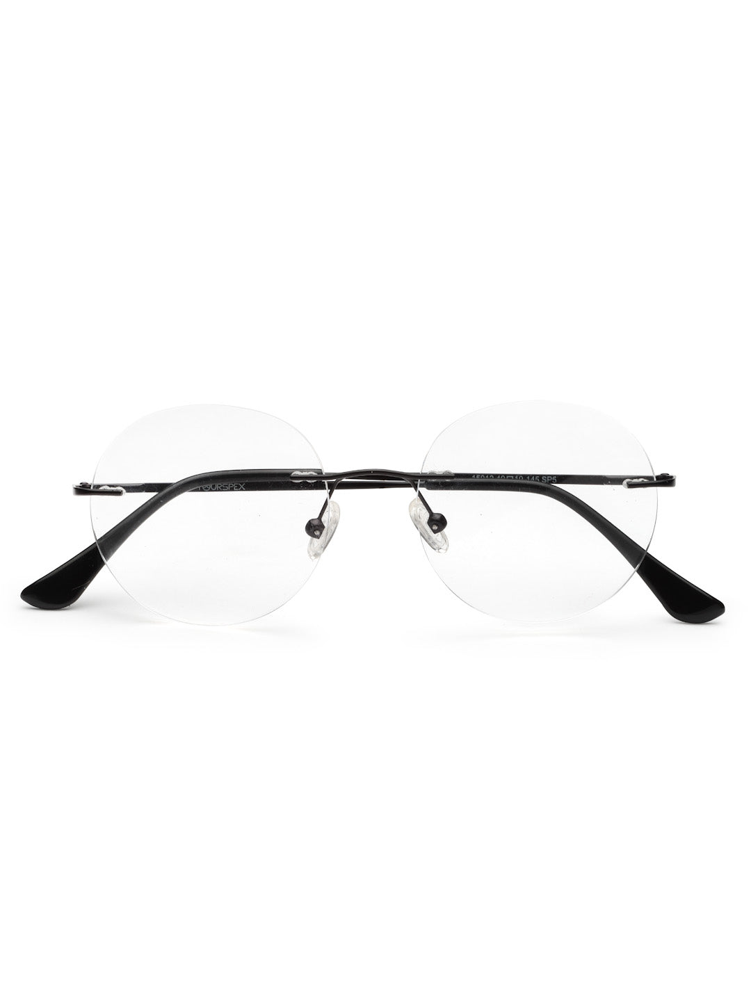 Rimless Black Round Spectacle Frames