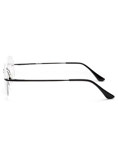 Rimless Black Round Spectacle Frames