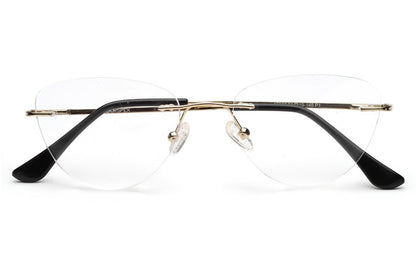 Rimless Golden Cateye Spectacles