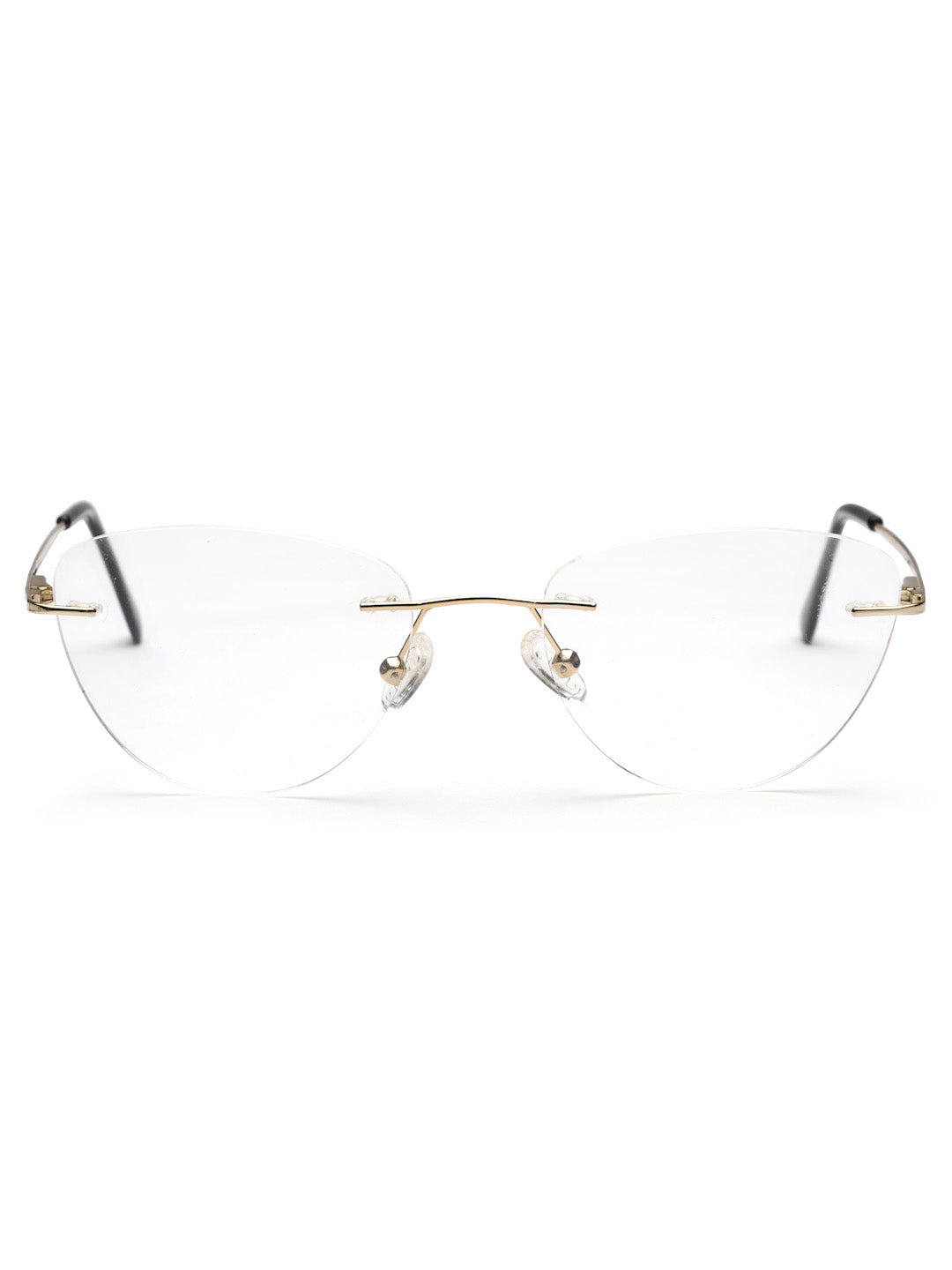 Rimless Golden Cateye Spectacles