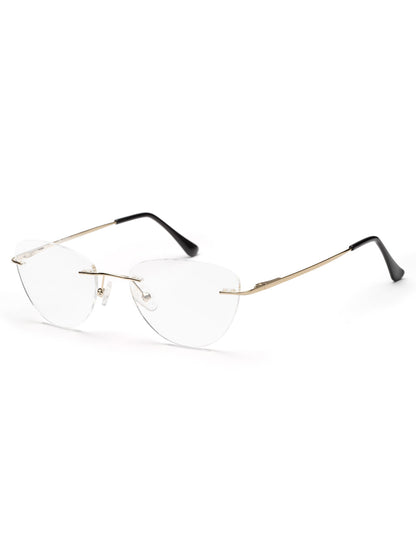 Rimless Golden Cateye Spectacles