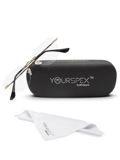 Rimless Golden Cateye Spectacles