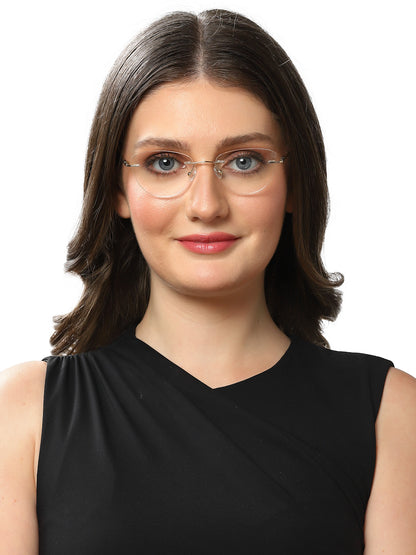 Rimless Golden Cateye Spectacles