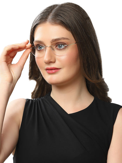 Rimless Golden Cateye Spectacles