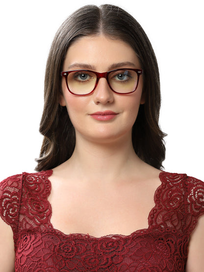 Cool Burgundy Square Spectacles