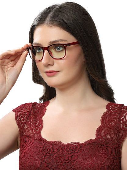 Cool Burgundy Square Spectacles