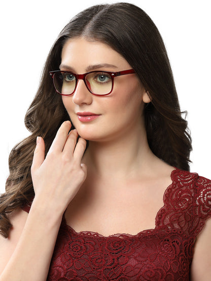 Cool Burgundy Square Spectacles