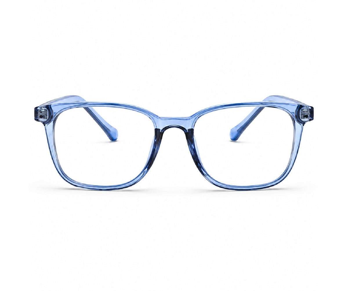 Transparent Blue Square Eyeglasses for Men and Women