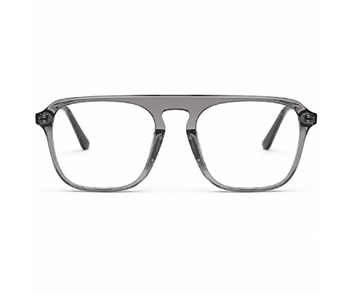 Transparent Grey Square Full Rim Acetate Frame for Men