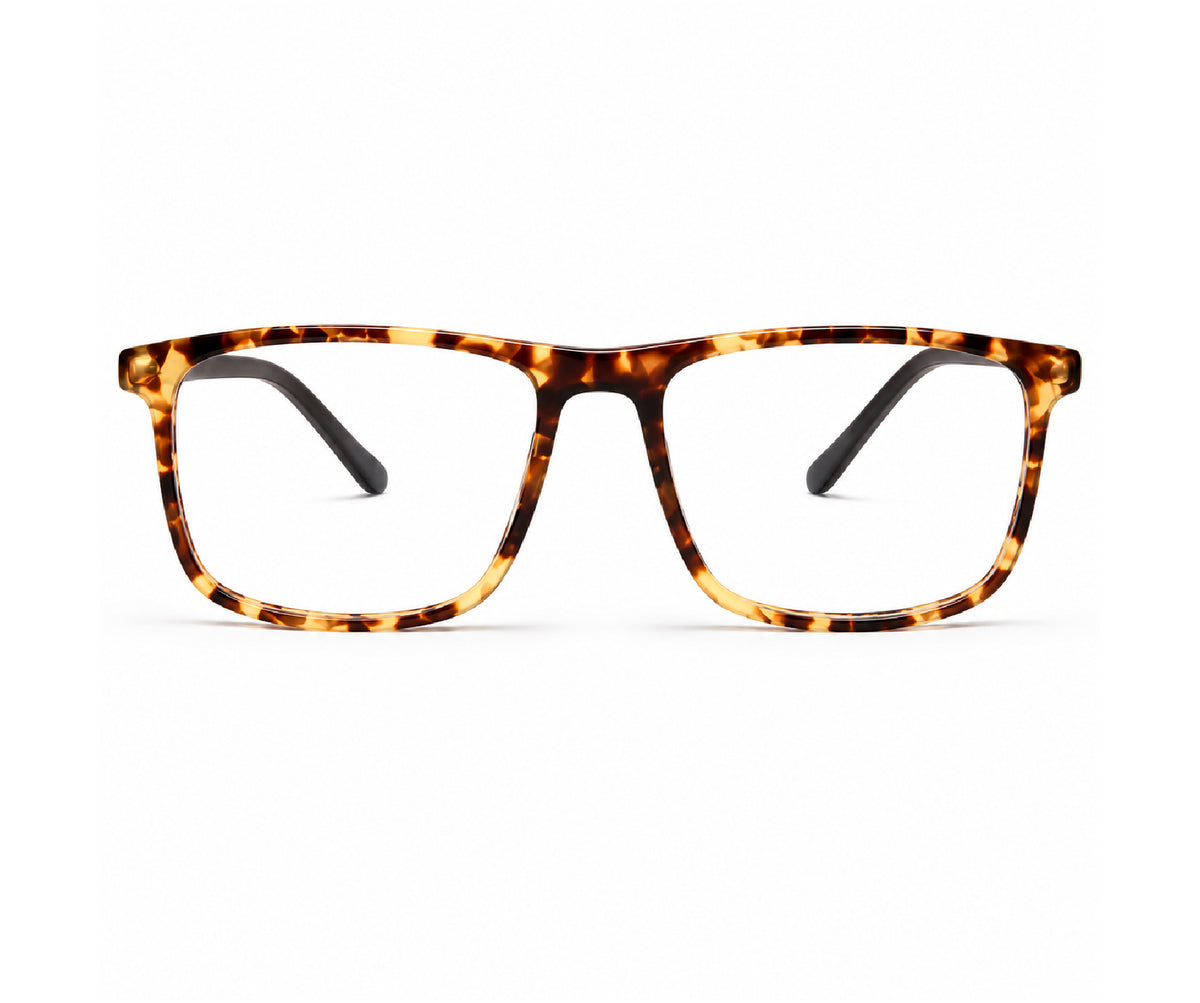 Brown Tortoise Square Shaped Acetate Eyeglasses Frames for Men
