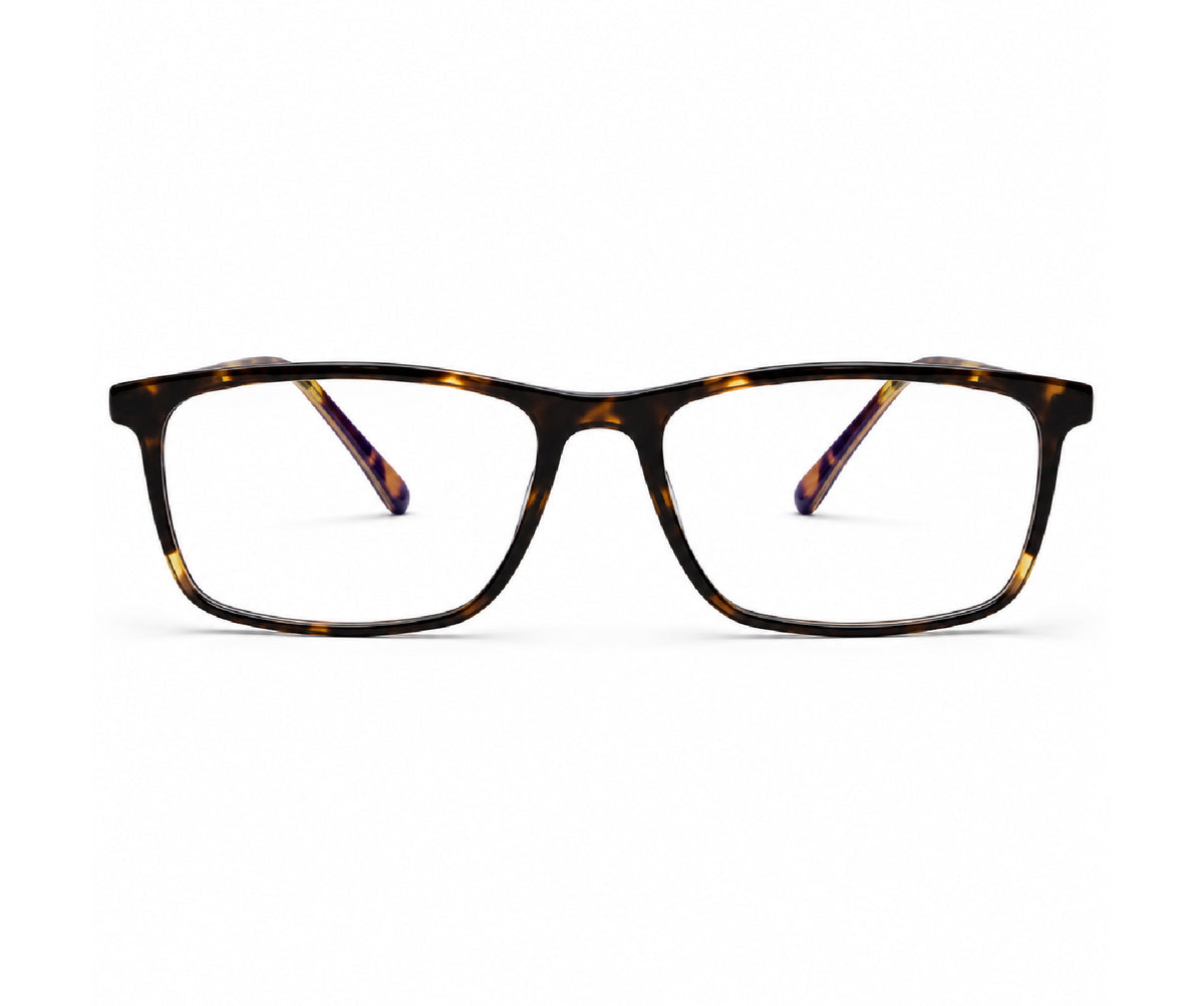 Brown Tortoise Rectangular Acetate Eyeglass Frame for Men