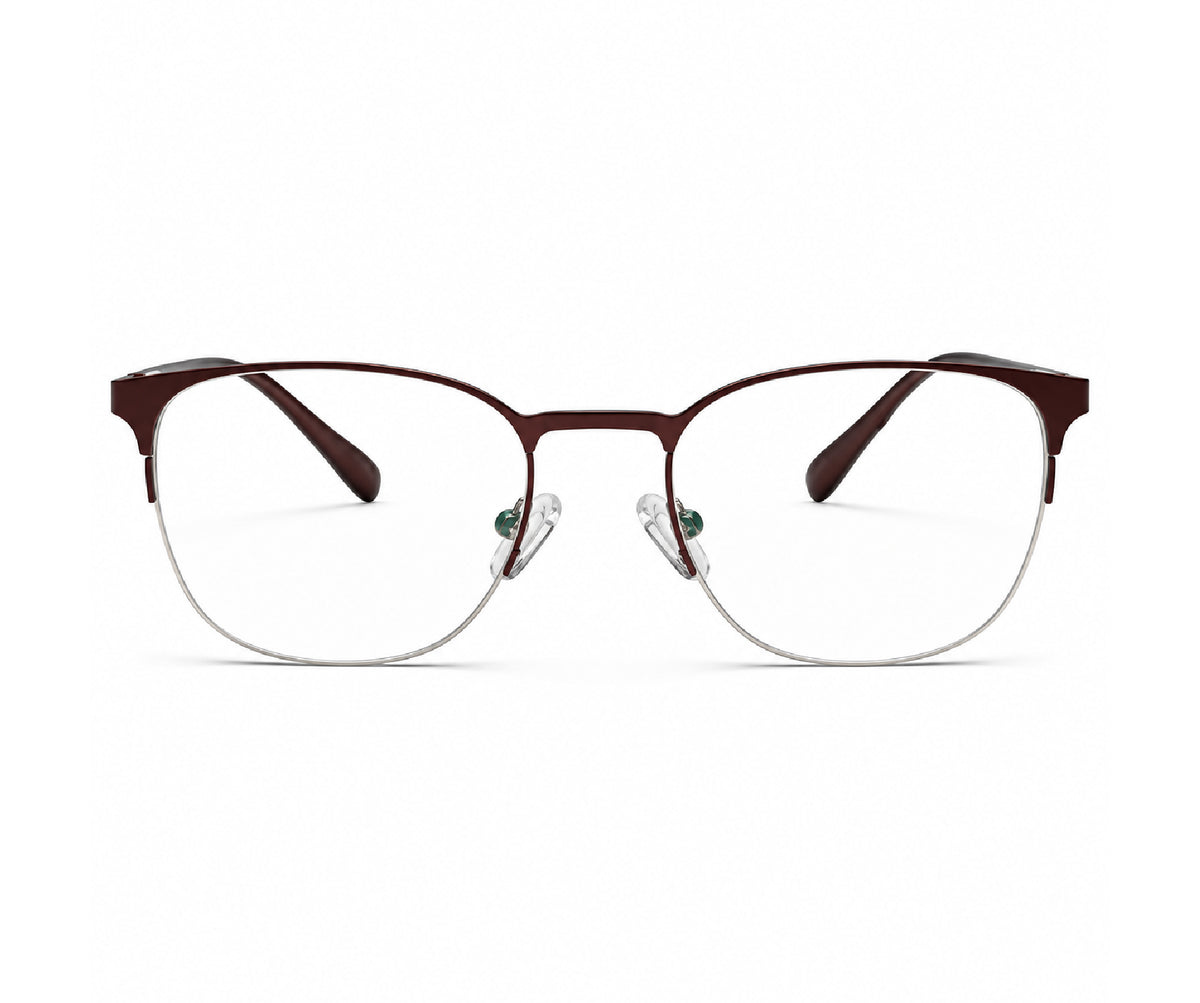 Wine Wayfarer Glasses Half - Rim Metal Frame for Women