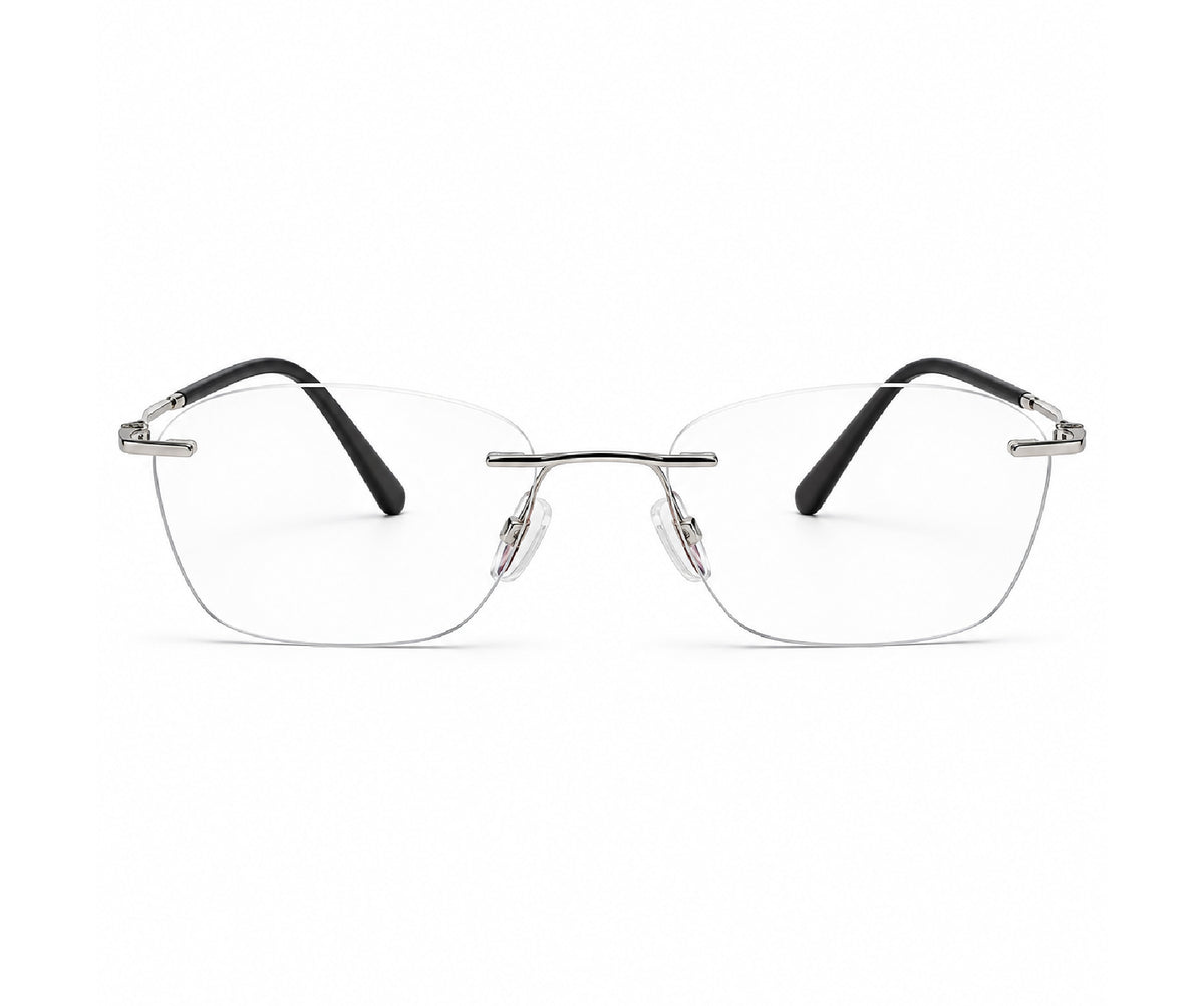 Silver Cateyes Rimless Metal Frame for Women