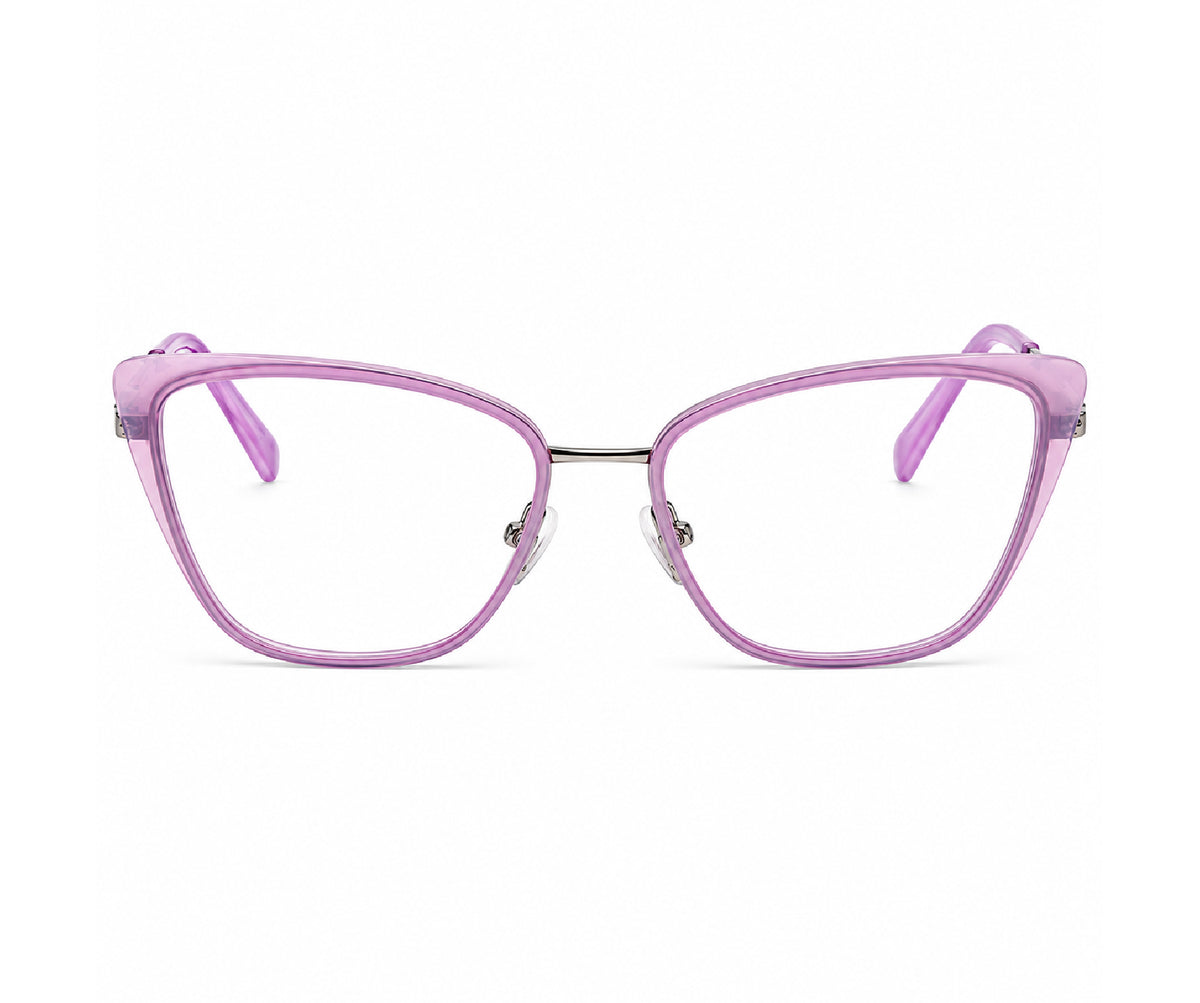 Purple Cateye Style Metal Acetate Women Eyeglasses Frame