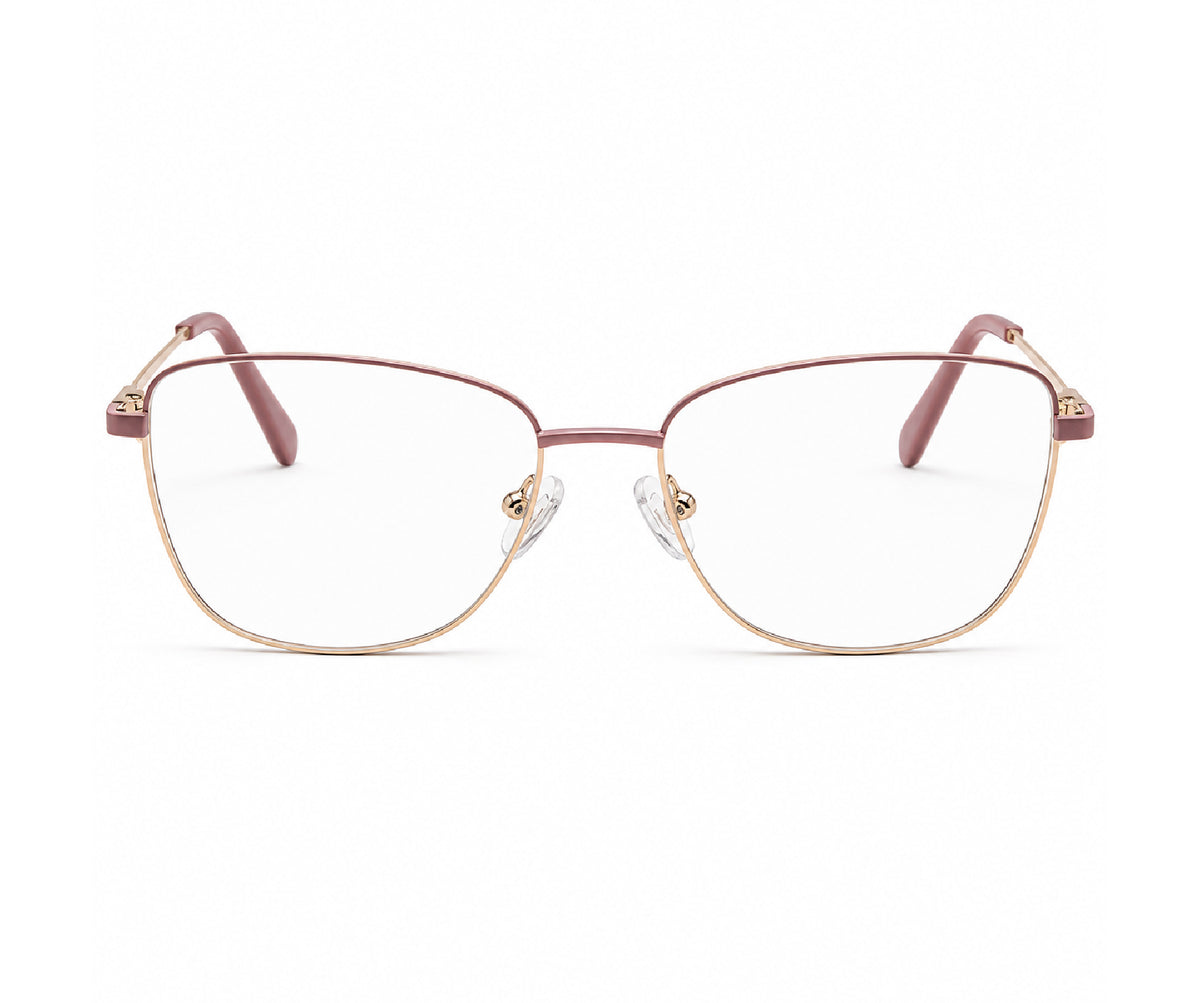 Pink Oval Glass Frame in Metal for Women