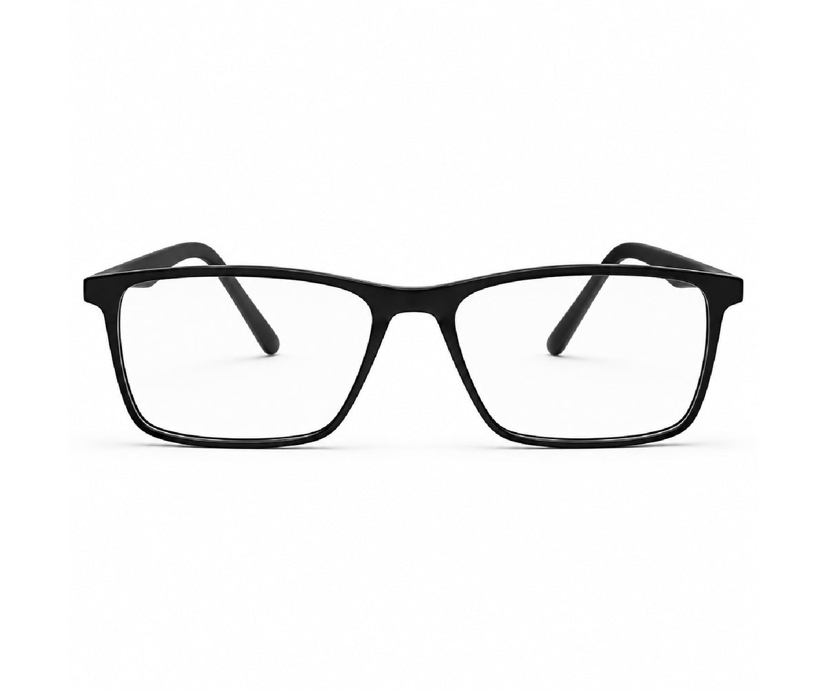 Black Matte YourSpex Flex Rectangle Eyeglass for Men