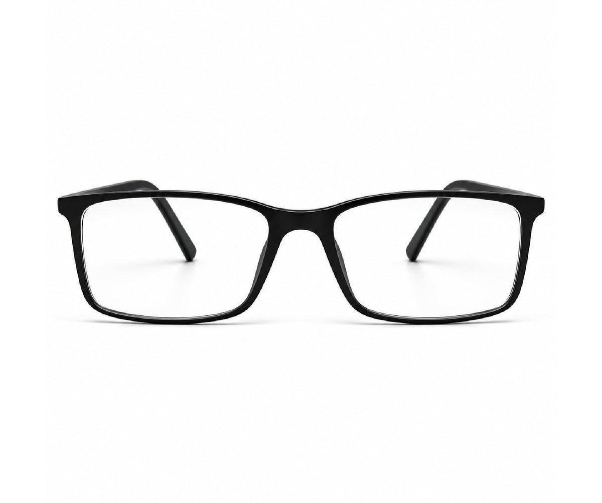 Black Matte YourSpex Flex Rectangle Eyeglass for Men