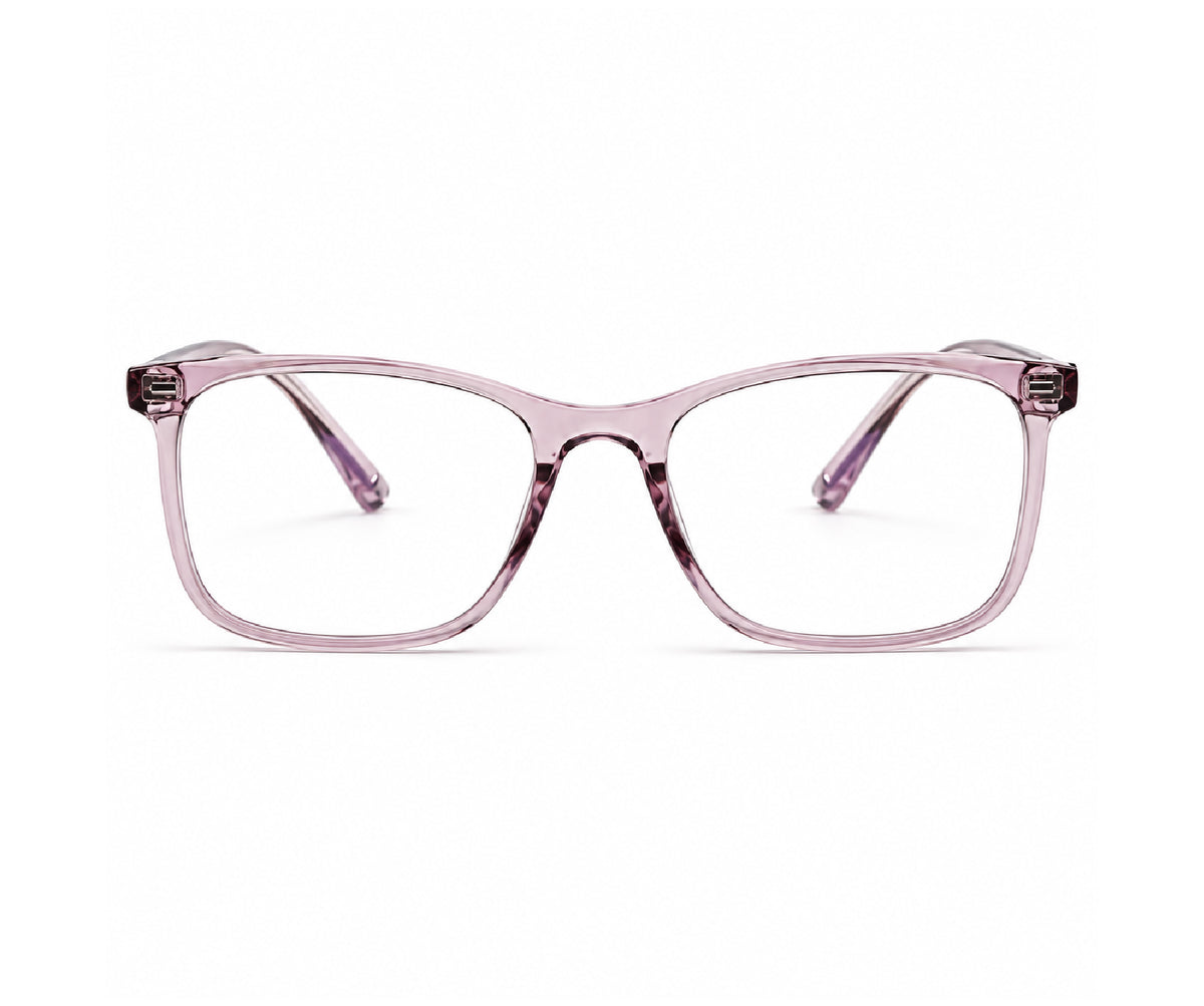 Transparent Light Mauve Square Eyeglass for Women