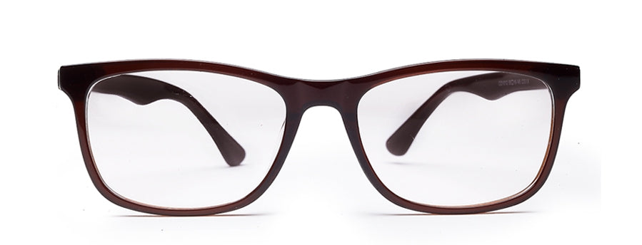 Dark Brown Rectangle Full Rim Acetate Eyeglass Frame for Men