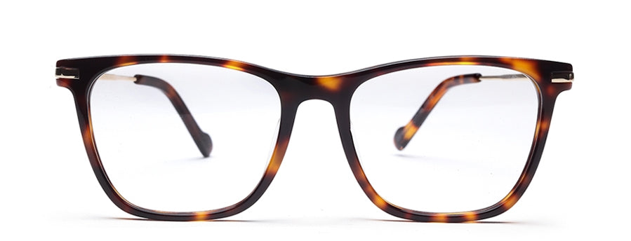 Brown Tort Square Full Rim Acetate Metal Frame for Men