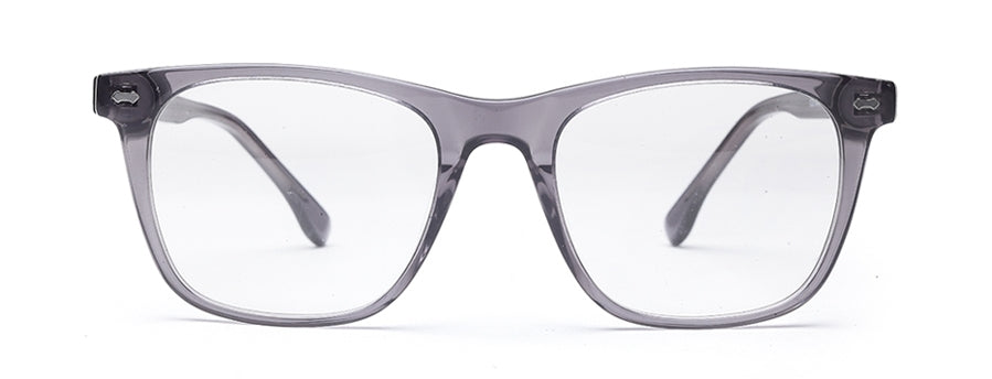 Transparent Grey Square Full Rim Acetate Frame for Men