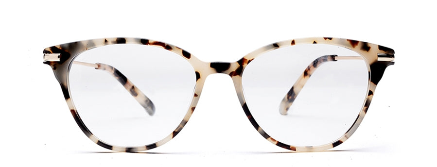 Snow Leopard Cateyes Full Rim Acetate Metal Frame for Women