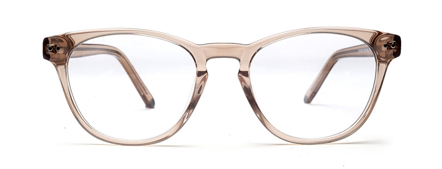 Transparent Light Brown Cat Eye Glasses Frames with Full Rim Acetate