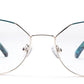 Gold Cateyes Full Rim Metal Women Spectacles Frames