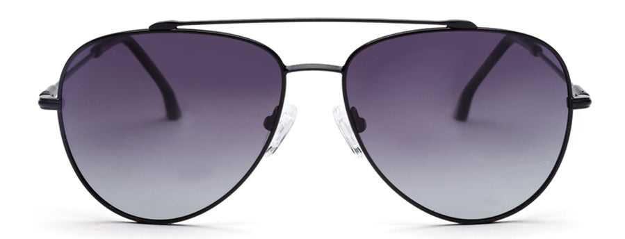 Black Aviator Full Rim Metal Sunglasses