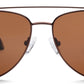 Brown Aviator Full Rim Metal Sunglasses