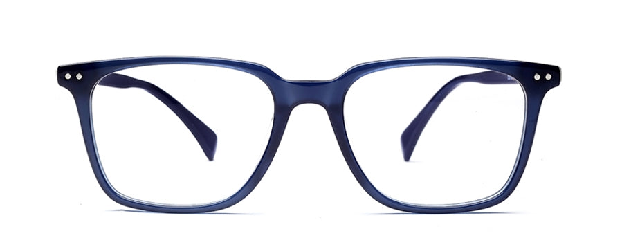 Dark Blue Square Full Rim Acetate Eyeglass Frame for Men