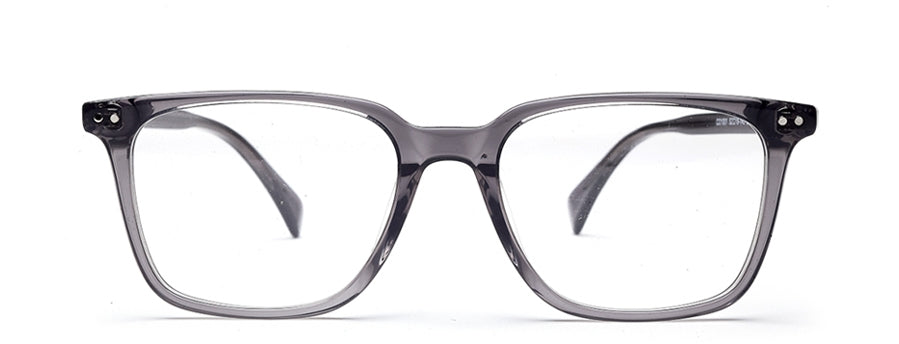 Grey Glossy Square Full Rim Acetate Glasses Frames for Men