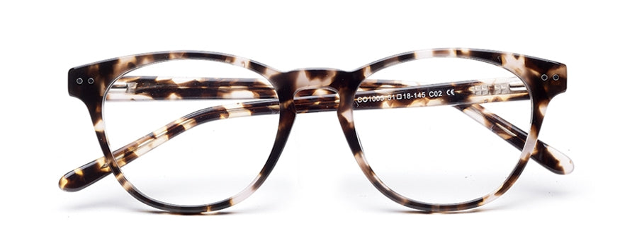 Snow Leopard Full Rim Acetate Cat Eye Glasses Frames for Women