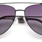 Black Aviator Full Rim Metal Sunglasses