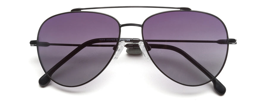 Black Aviator Full Rim Metal Sunglasses