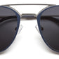 Blue/Silver Wayfarer Full Rim Metal Sunglasses