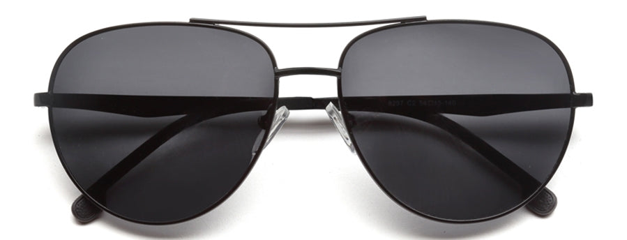 Black Aviator Full Rim Metal Sunglasses