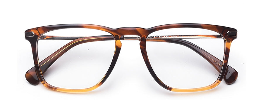 Brown Tort Wayfarer Full Rim Acetate Metal Frame for Men