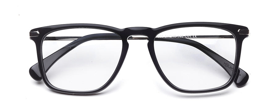 Black Wayfarer Full Rim Acetate Metal Frame for Men