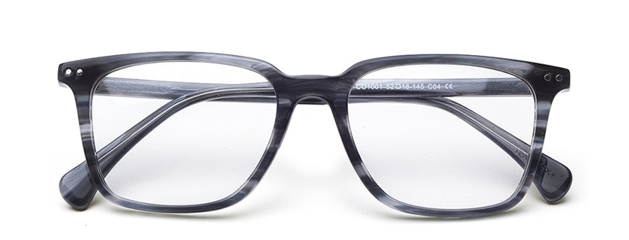 Blue Tort Square Full Rim Acetate Eyeglass Frame for Men