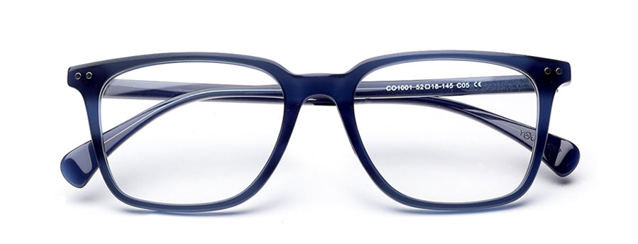 Dark Blue Square Full Rim Acetate Eyeglass Frame for Men