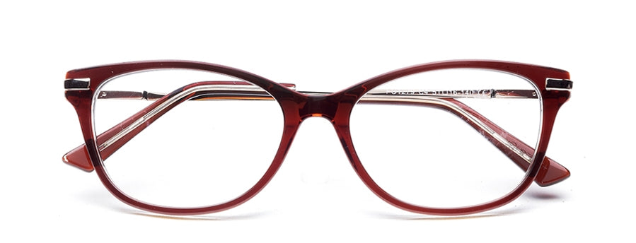 Brown Cateyes Full Rim Acetate Metal Frame for Ladies