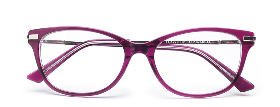 Pink Cateyes Full Rim Acetate Metal Frame for Women