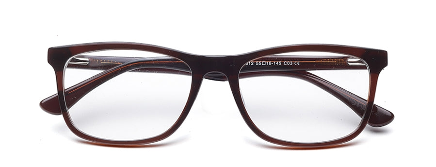 Dark Brown Rectangle Full Rim Acetate Eyeglass Frame for Men