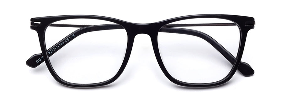 Dark Blue Square Full Rim Acetate Metal Frame for Men